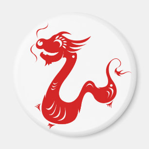 AIMANT ILLUSTRATION DE PAPERCUT CHINOIS ZODIAC DRAGON