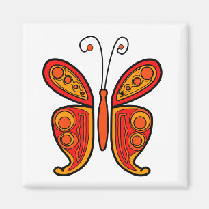 Aimant Illustration de papillon orange
