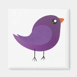 Aimant Illustration de petit oiseau violet mignon