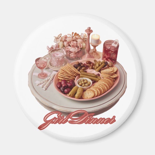 Aimant Illustration de plaque de snack mignonne pour le d (Devant)