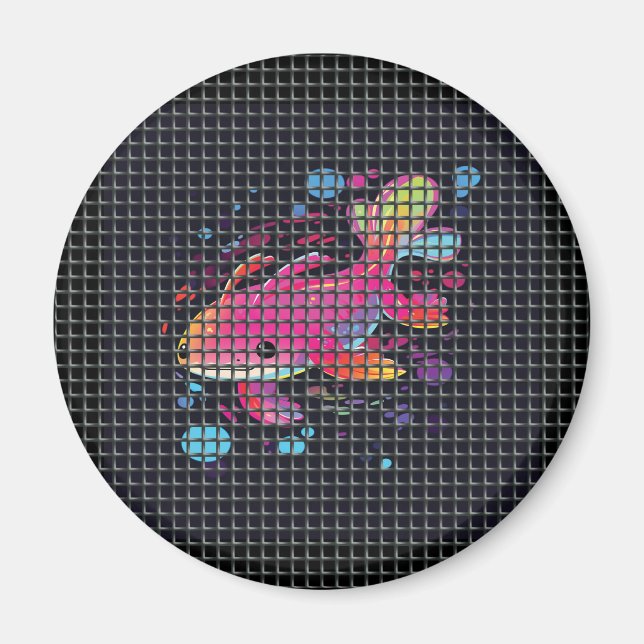 Aimant Illustration de poisson derrière un filet (Devant)