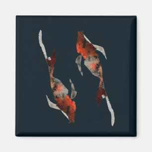 Aimant Illustration de poisson koi aquarelle
