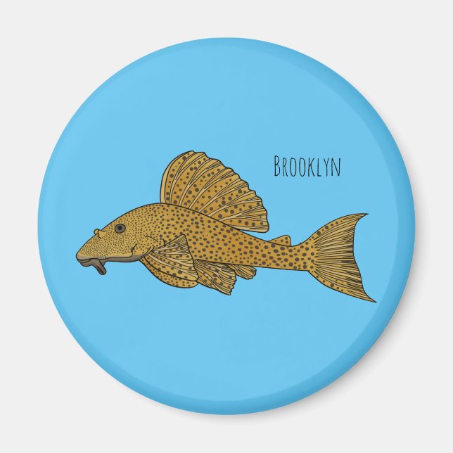 Aimant Illustration de poisson Pleco (Devant)