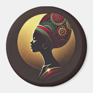 Aimant Illustration de portrait élégant de femme africain