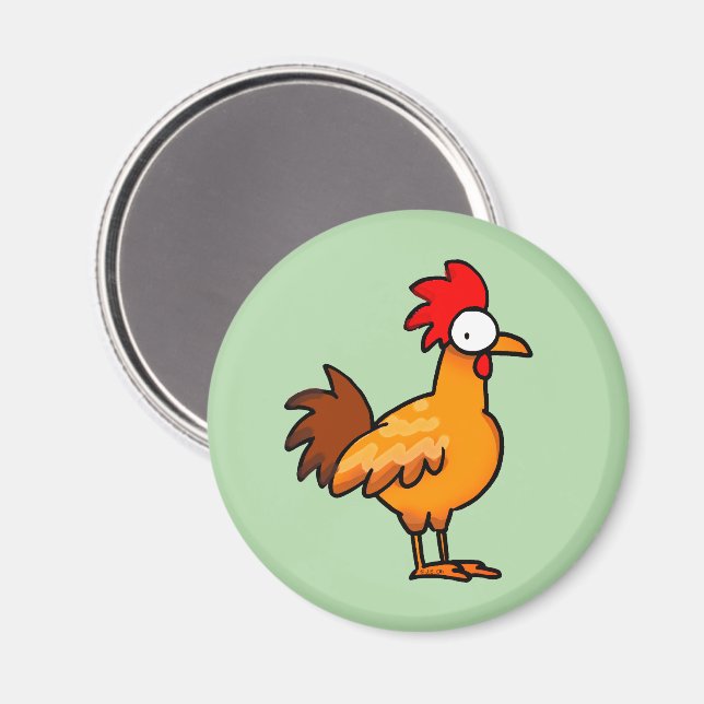 Aimant Illustration de poulet de dessin animé drôle (Recto/Verso)