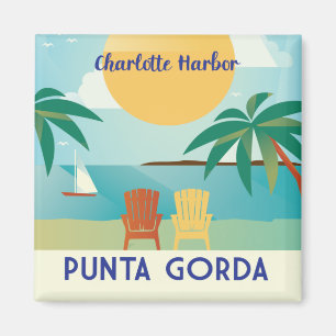 Aimant Illustration de Punta Gorda, Charlotte Harbour Flo
