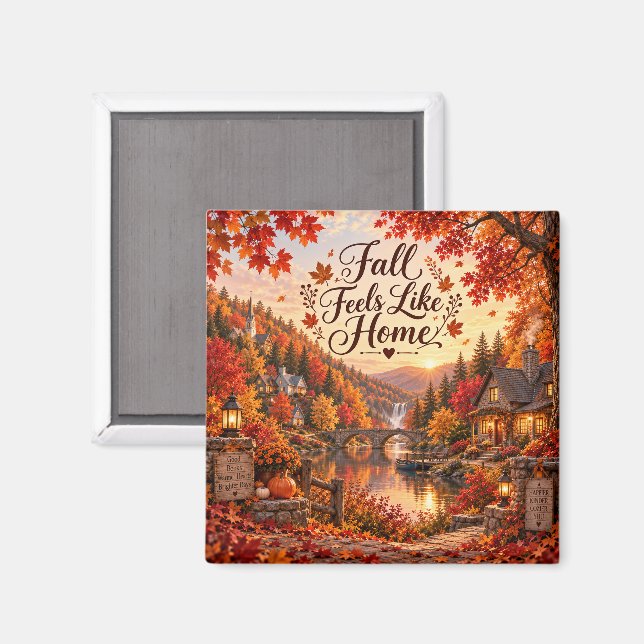 Aimant Illustration de sentiments rustiques d'automne com (Recto/Verso)