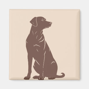 Aimant Illustration de silhouette de labrador noir