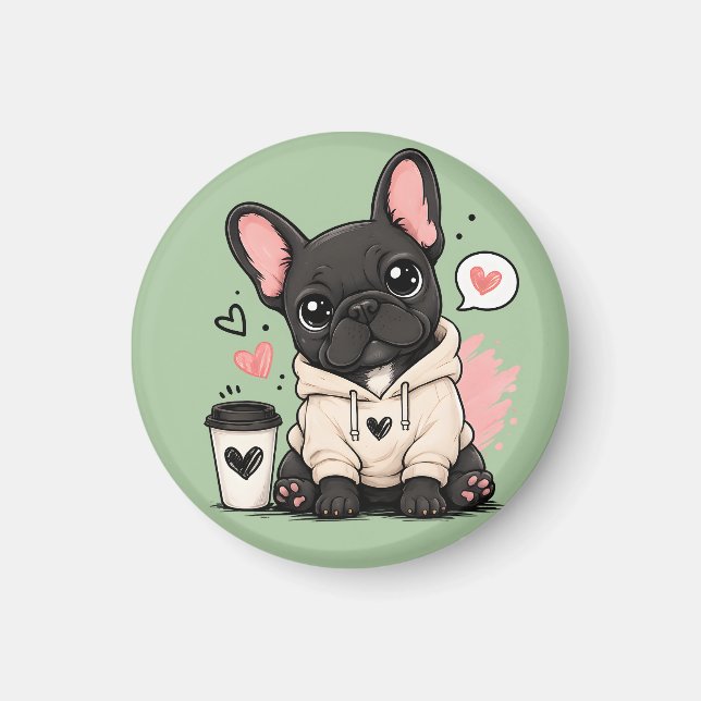 Aimant Illustration de sweat-shirt de Bouledogue Français (Devant)