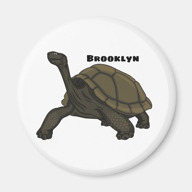 Aimant Illustration de tortue terrestre des Galapagos (Devant)