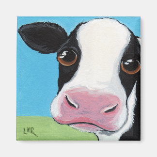 Aimant Illustration de vaches blanches et noires mignonne