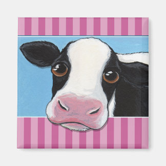 Aimant Illustration de vaches blanches et noires mignonne