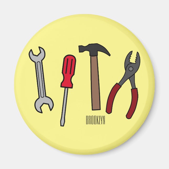 Aimant Illustration des outils de menuiserie (Devant)