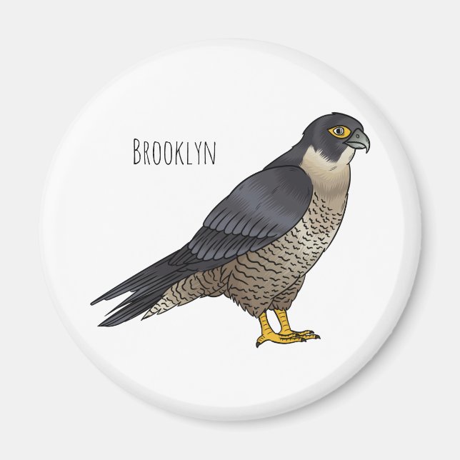 Aimant Illustration d'oiseau de faucon pèlerin (Devant)