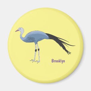 Aimant Illustration d'oiseau de grue bleue