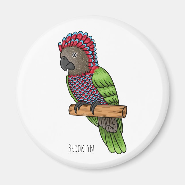 Aimant Illustration d'oiseau perroquet à tête de faucon (Devant)