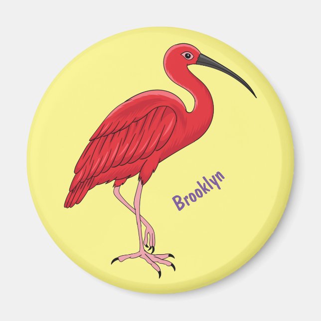 Aimant Illustration d'oiseau Scarlet ibis (Devant)