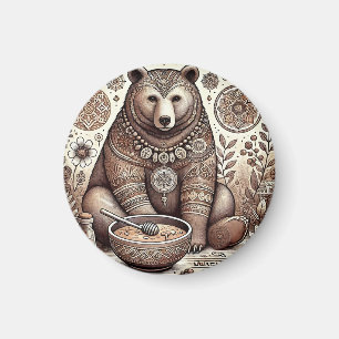 Aimant Illustration d'ours décoratif