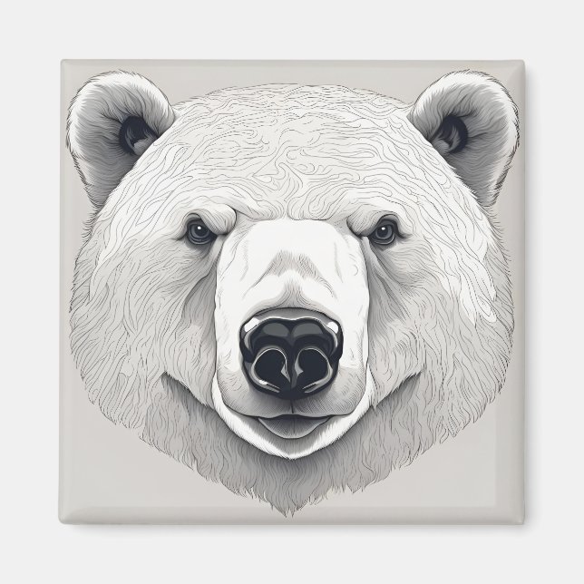 Aimant Illustration d'ours polaire (Devant)
