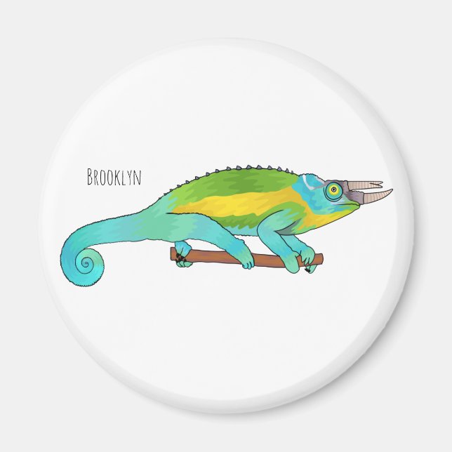 Aimant Illustration du caméléon de Jackson (Devant)