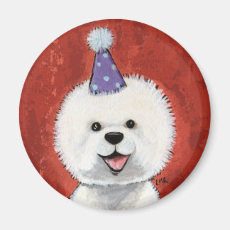 Aimant Illustration du chien de la fête de Cute Bichon Fr