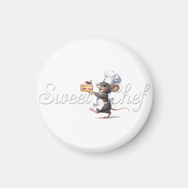 Aimant Illustration du logo de la souris "Sweet Chef" (Devant)