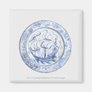 Aimant Illustration du navire sur la plaque Iznik du 16e