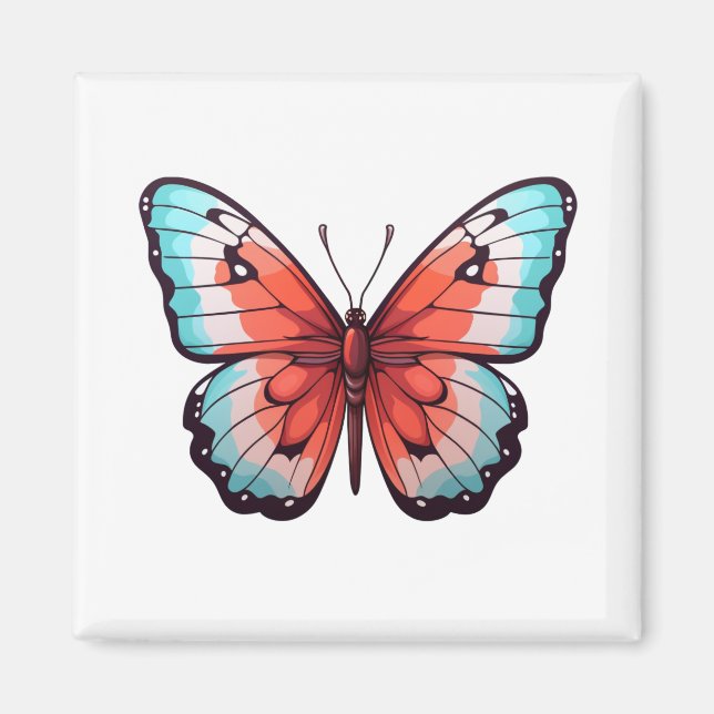 Aimant Illustration du papillon de dessin (Devant)