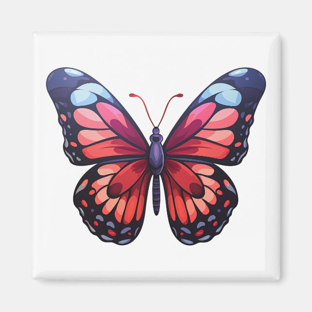 Aimant Illustration du papillon de dessin (Devant)