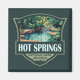 Aimant Illustration du parc national Hot Springs Insigne