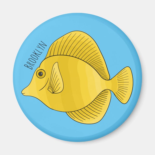 Aimant Illustration du poisson-tang jaune (Devant)