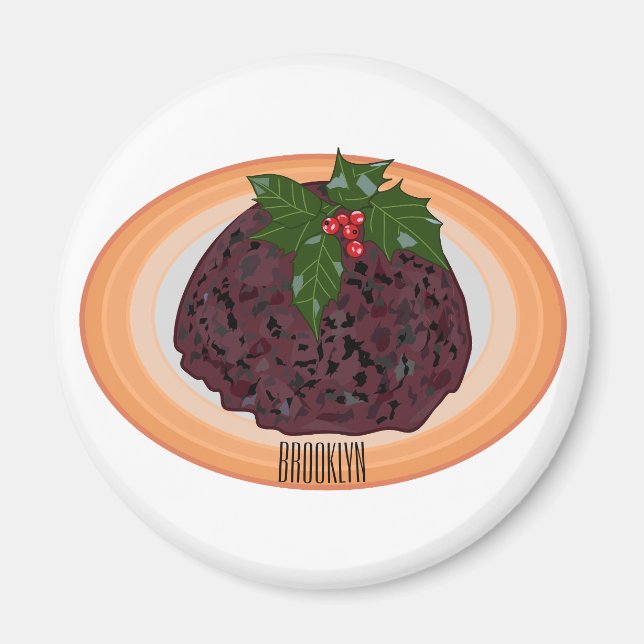 Aimant Illustration du pudding de Noël (Devant)