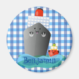 Aimant Illustration du remorqueur de ligne océanique Cute