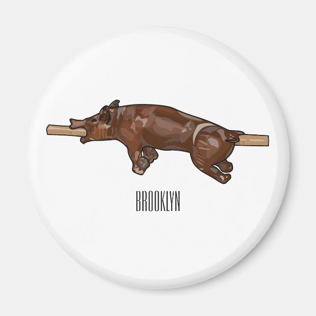 Aimant Illustration du rôti de porc / rôti de porc (Devant)