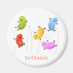 Aimant Illustration du saut de caricature de jellybeans j