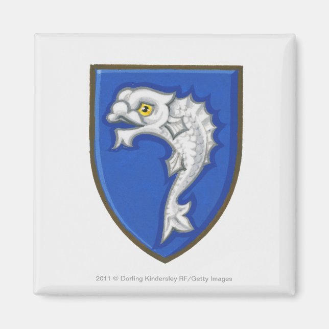 Aimant Illustration du symbole de poisson héraldique sur  (Devant)