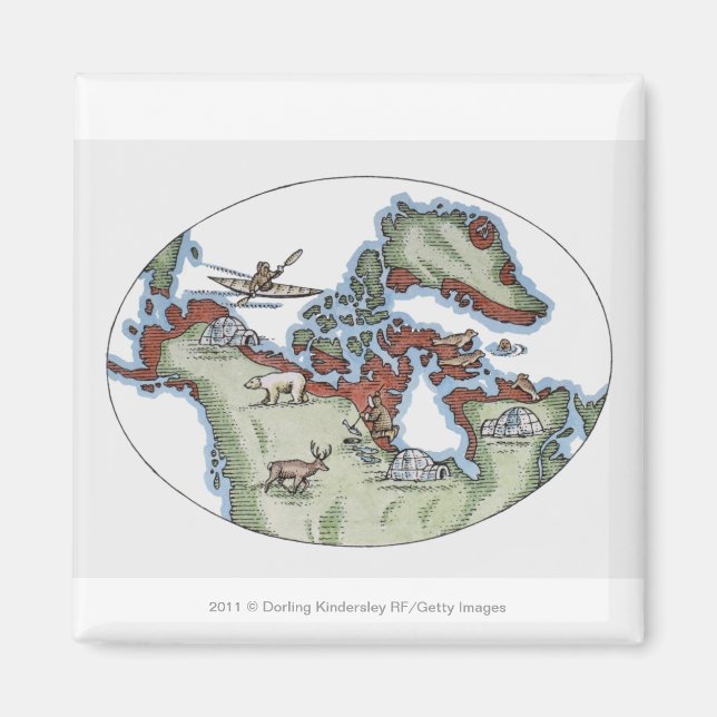 Aimant Illustration du territoire inuit (Devant)