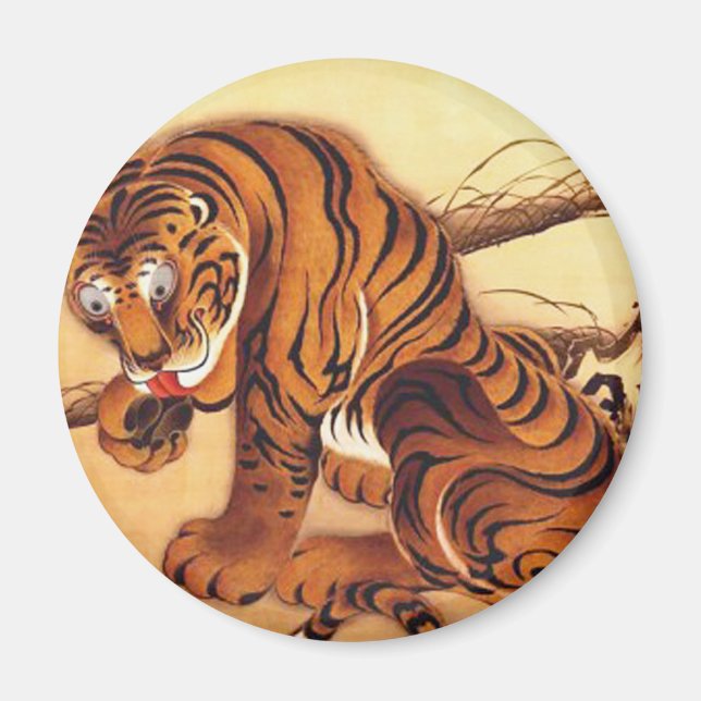 Aimant Illustration du tigre par Ito Jakuchu (Devant)