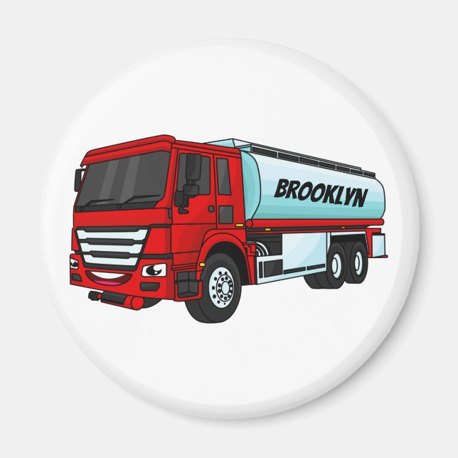 Aimant Illustration du transport de carburant par camion- (Devant)
