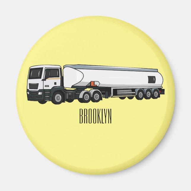 Aimant Illustration du transport de carburant par camion- (Devant)