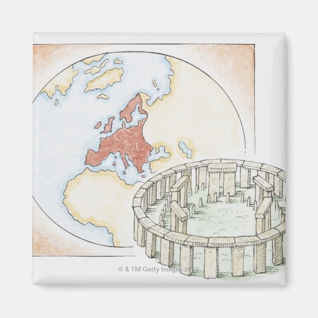 Aimant Illustration d'un ancien cercle en pierre devant (Devant)