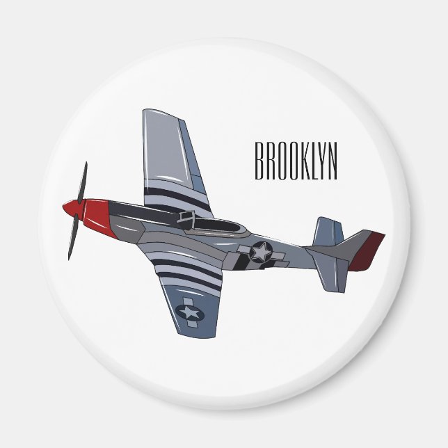 Aimant Illustration d'un avion de chasse-bombardier (Devant)