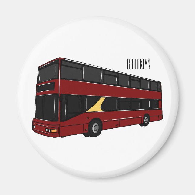 Aimant Illustration d'un bus à deux étages (Devant)
