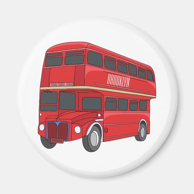 Aimant Illustration d'un bus à deux étages (Devant)