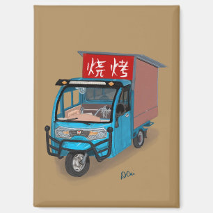 Aimant Illustration d'un camion de barbecue chinois sur a