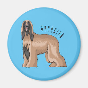 Aimant Illustration d'un chien hound afghan