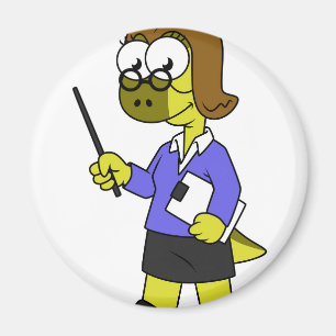 Aimant Illustration D'Un Enseignant Pachycéphalosaure.