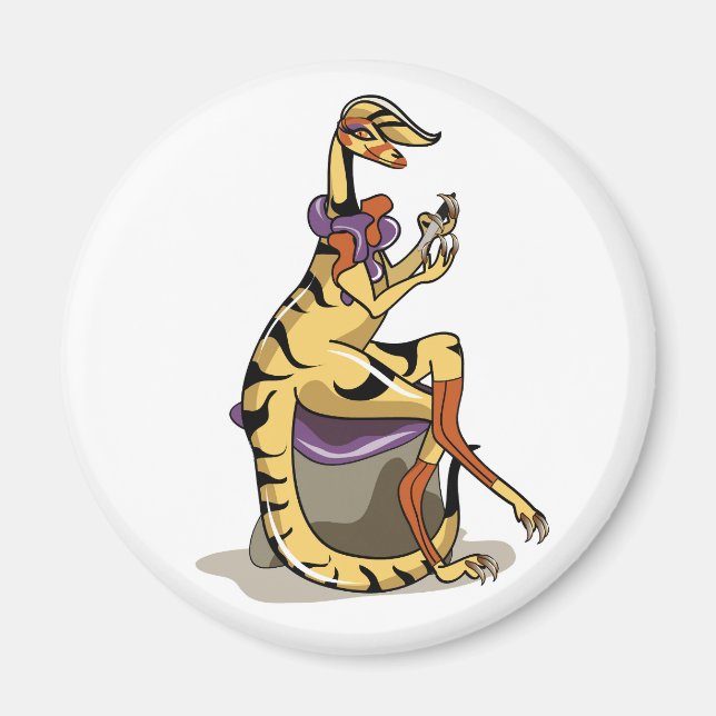 Aimant Illustration D'Un Iguanodon Qui Polit Ses Ongles. (Devant)