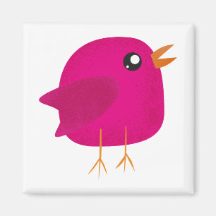 Aimant Illustration d'un joli oiseau rose