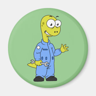 Aimant Illustration D'Un Mécanique Brontosaurus.